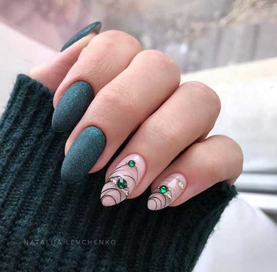 Matte combination manicure