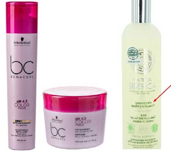 Shampoos with different ph acid and neutral