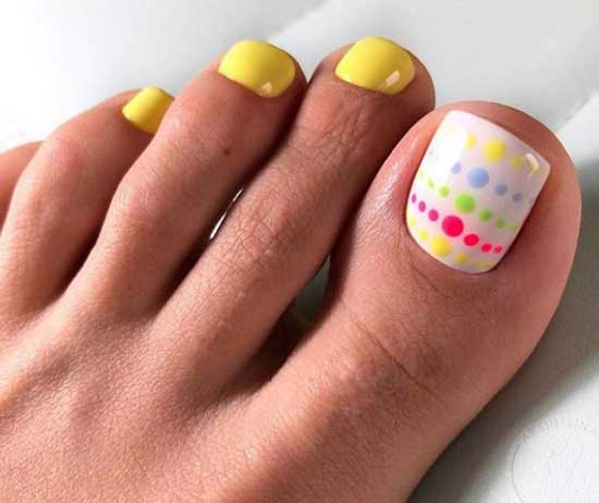 Bright yellow pedicure