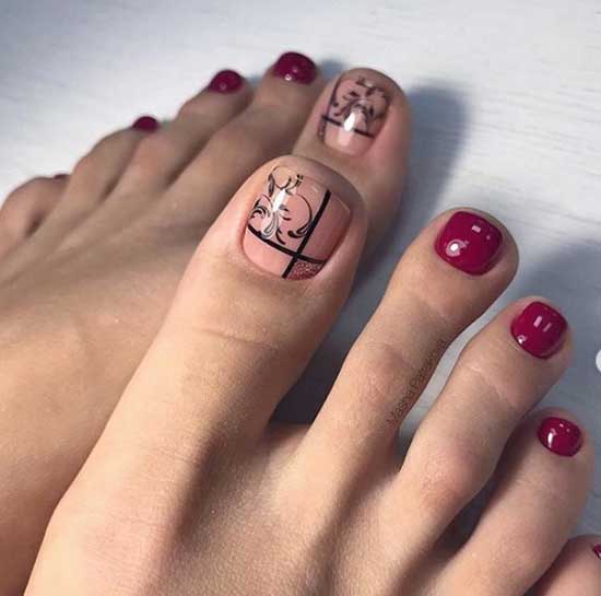 A selection of fashionable pedicure 2019-2020