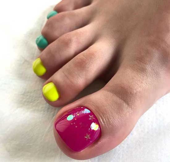 Beautiful neon pedicure 2019-2020