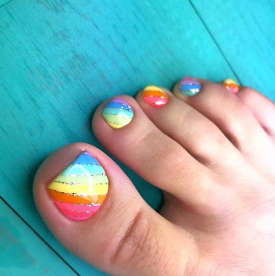 Rainbow pedicure