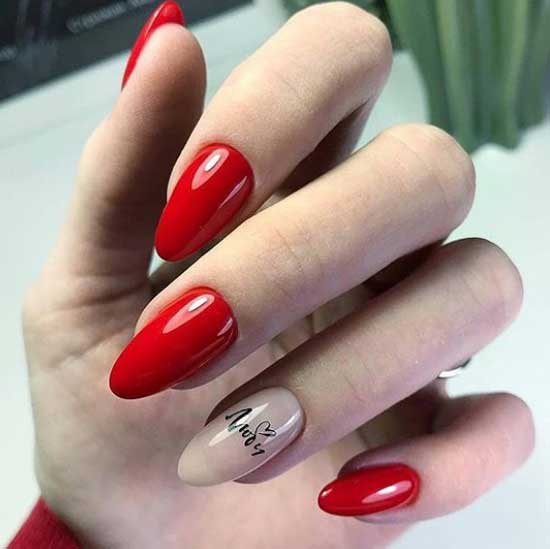 Red manicure on vacation