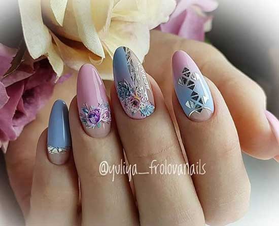 Floral nail design on vacation