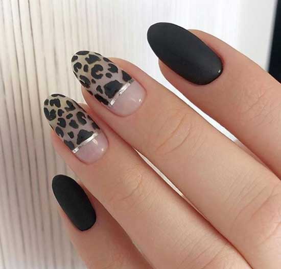 Black matte with leopard print