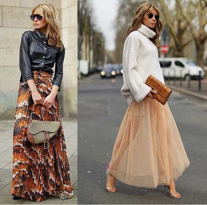 Fashionable maxi skirts 2019