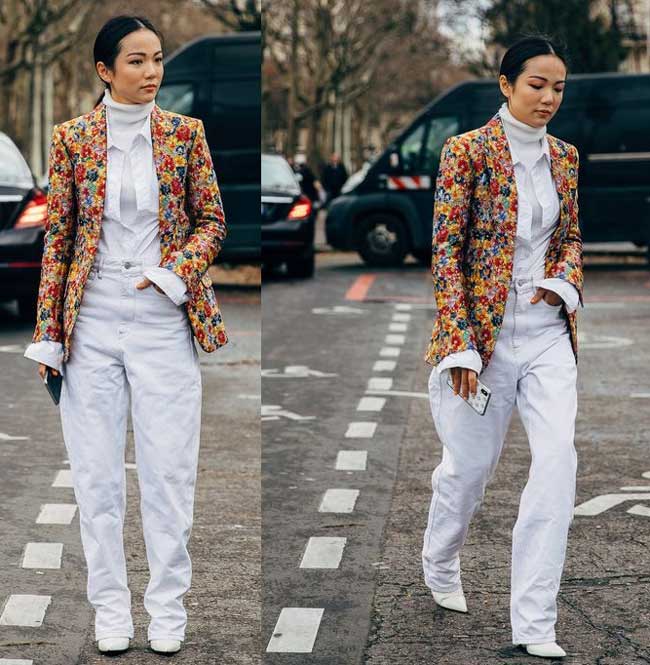 Fashionable blazer in floral print