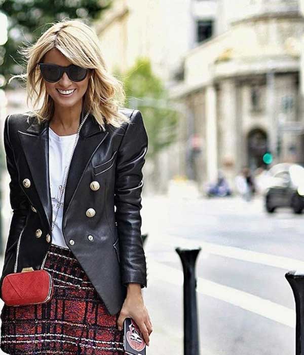 Fashionable leather blazer with what to wear