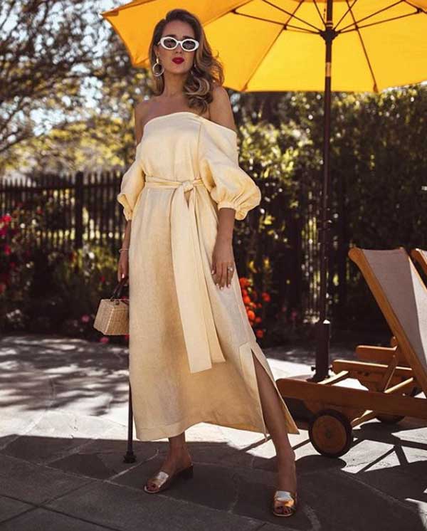 Light yellow dress for summer 2019-2020