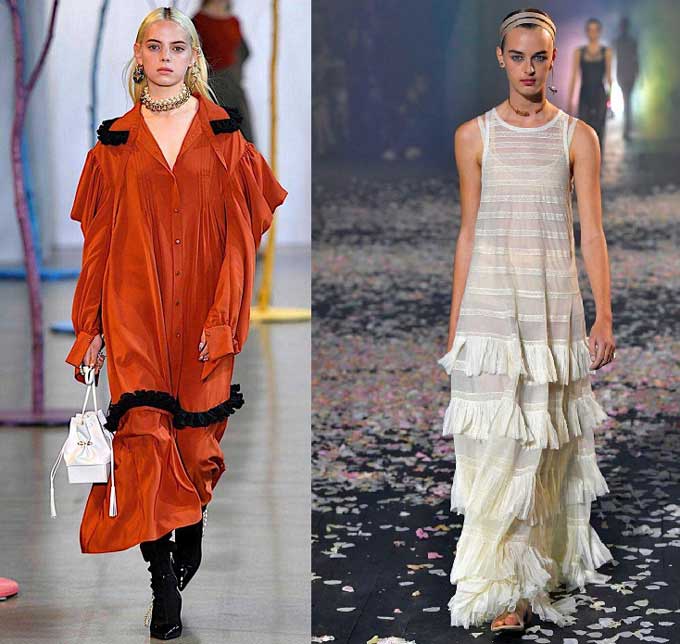 Robes à la mode à volants, franges 2019-2020