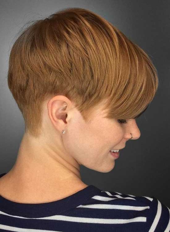 Short fashionable haircut with bangs