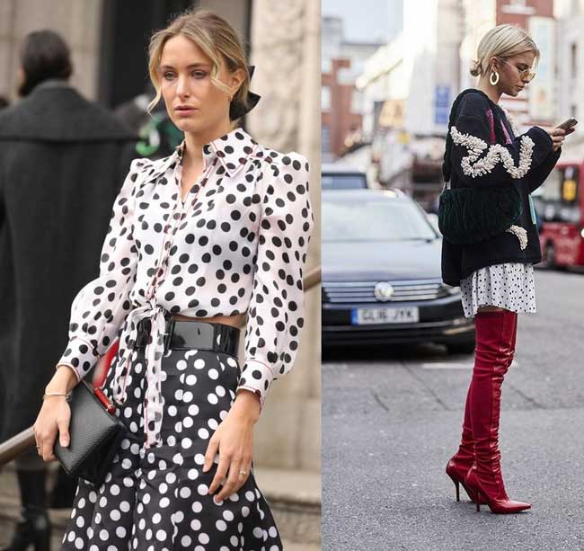 How to wear clothes with polka dots