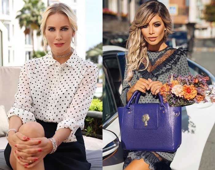 Celebrities in trendy polka dot blouses