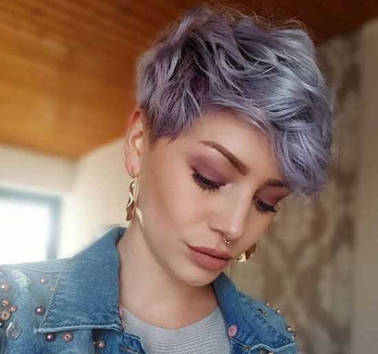 Pixie with purple hair