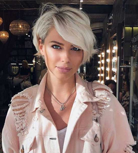 Platinum blonde with pixie