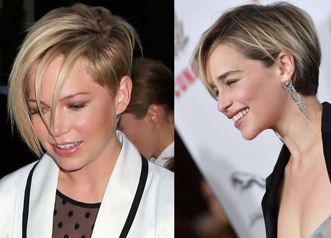 Coupes de cheveux lutins stars Emilia Clarke et Michelle Williams