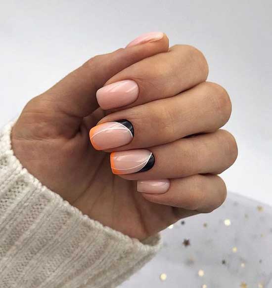 Minimalism and neon manicure idea