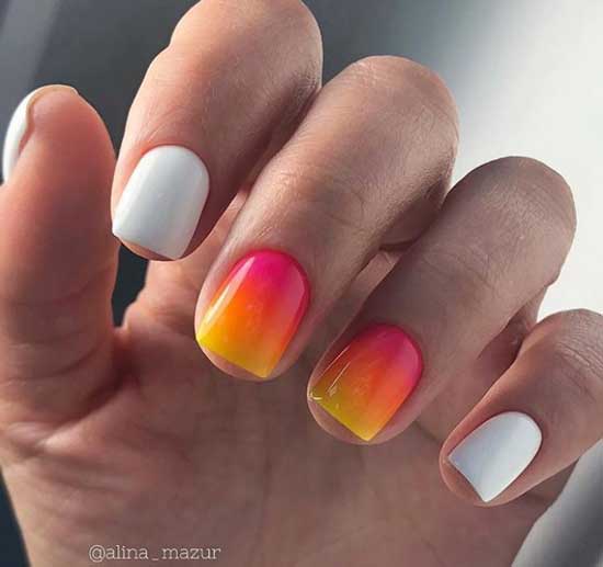 Neon gradient and white