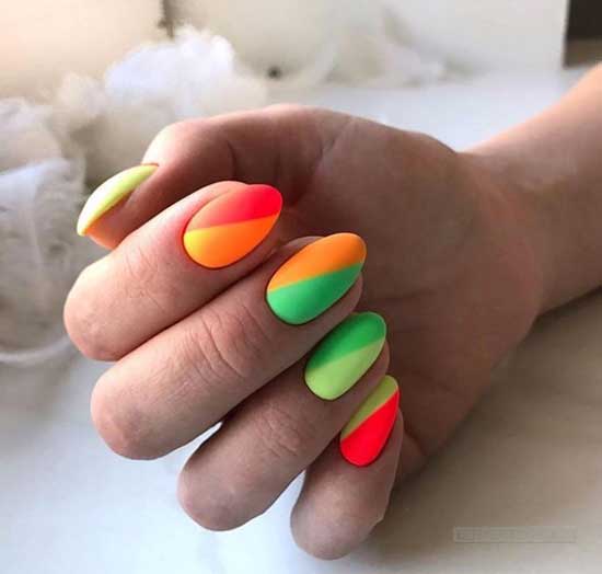 Matte bright manicure