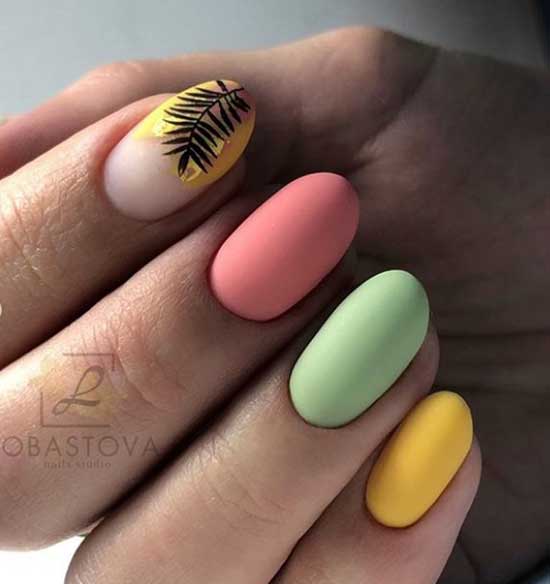 Multicolored manicure summer 2019