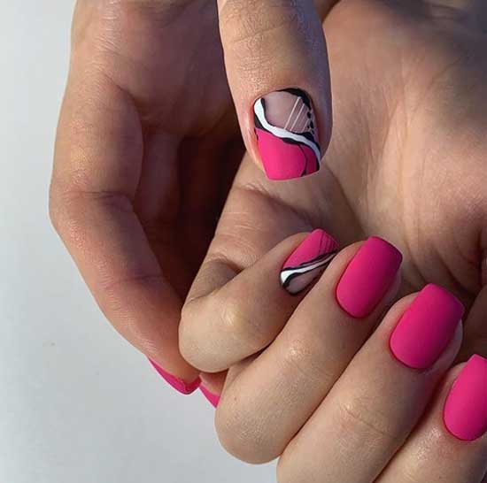 Fashionable fuchsia manicure