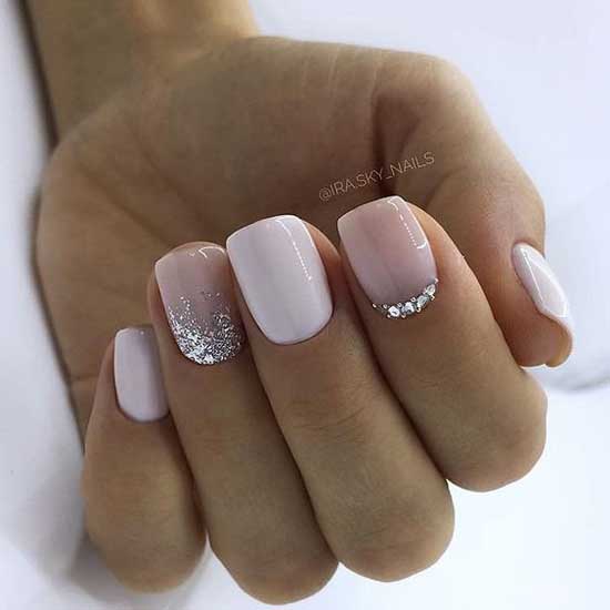 Rhinestones on chipped nails