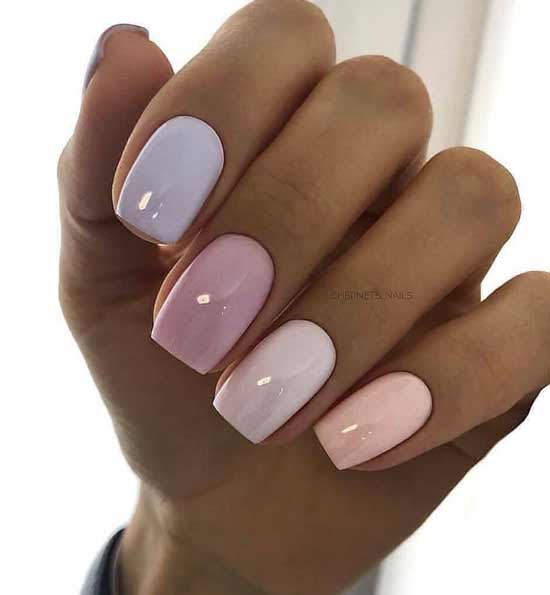 Light shades in manicure