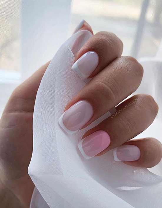 White with pink french