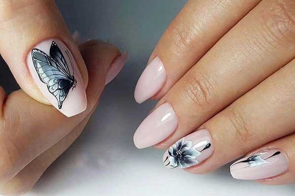 Fashionable manicure in beige colors 2019-2020