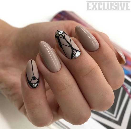 Stylish manicure in nude tones 2019 photo