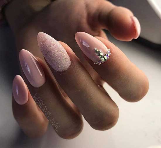 Light beige manicure for the bride