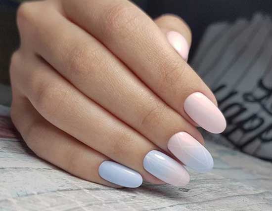 Gradient pastel manicure for brides