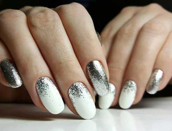 Dessins d'ongles à paillettes ombrées