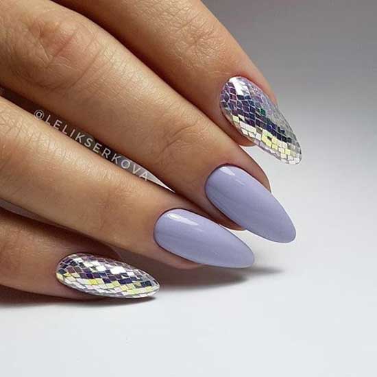 Silver foil manicure