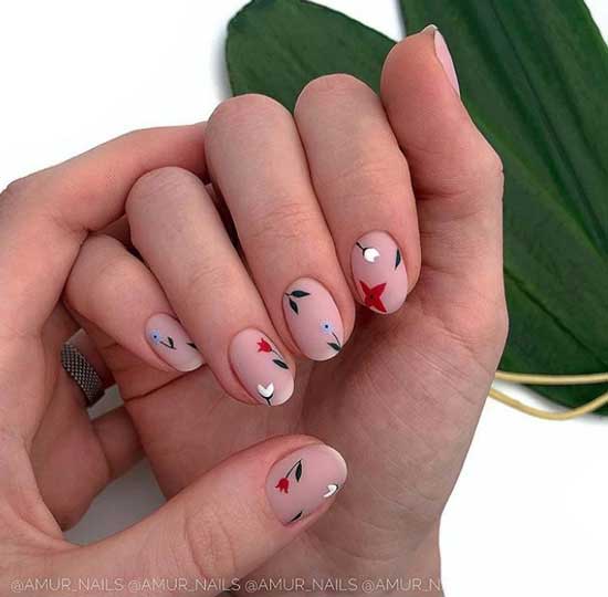 Matte pink manicure 2019-2020