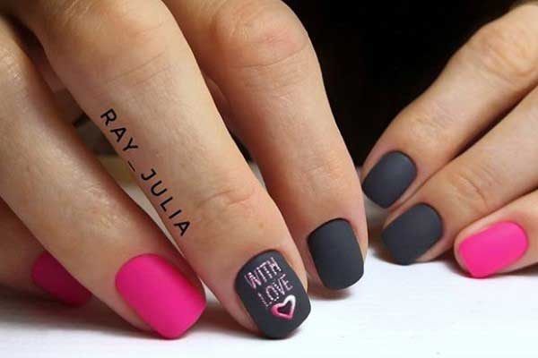 Pink + gray manicure