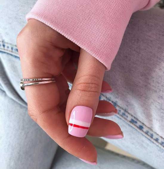 Pink manicure minimalism