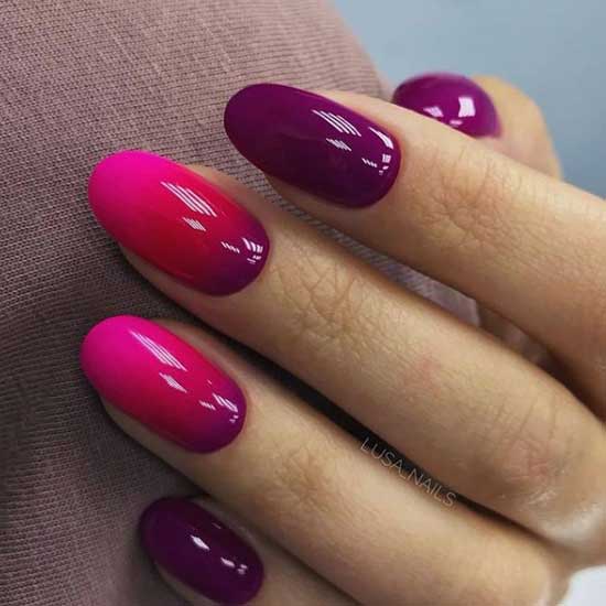 Pink and purple gradient style manicure