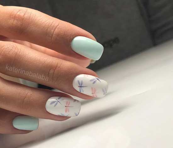 Light delicate nail design