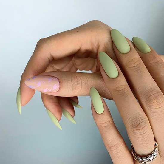 Two-tone delicate matte manicure 2019-2020