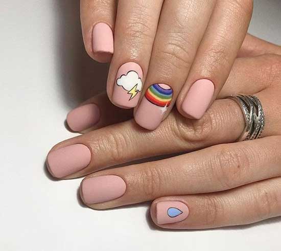 Manicure with delicate drawings