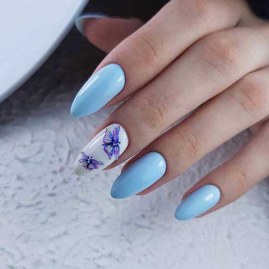 Pale blue manicure