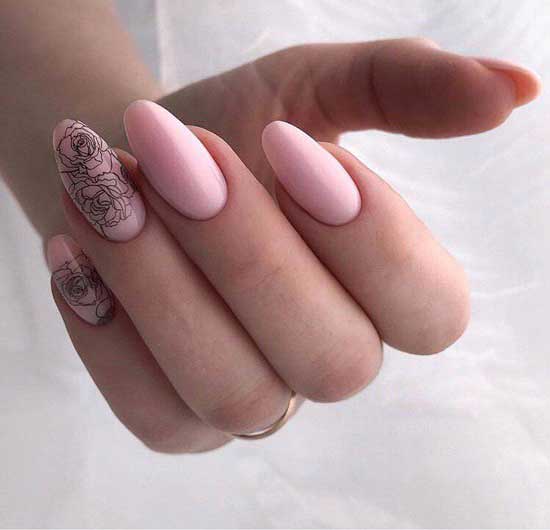 Delicate beige manicure 2019-2020