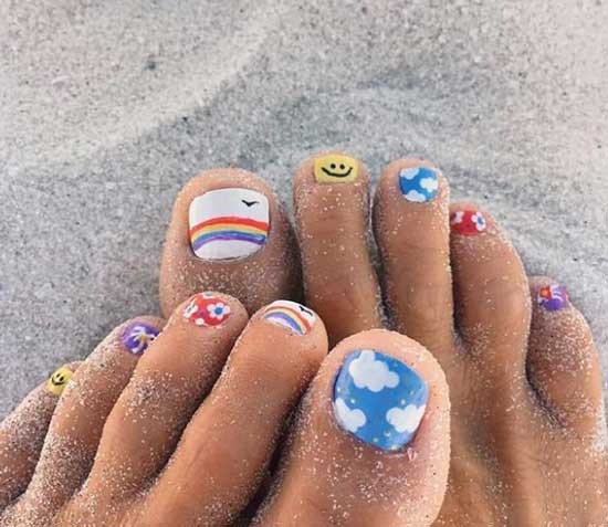 Summer - bright pedicure photo