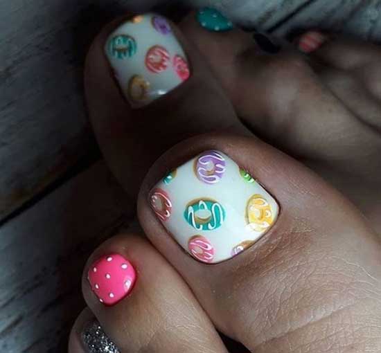 Bright pedicure design 2019