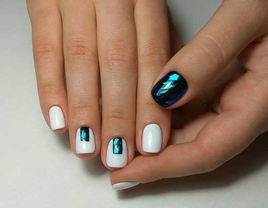 Broken glass geometric manicure