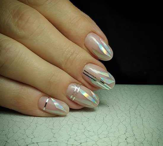 Broken glass nail design