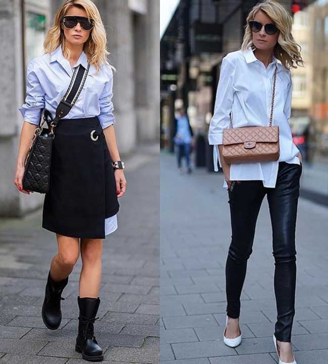 Fashionable looks with a white shirt