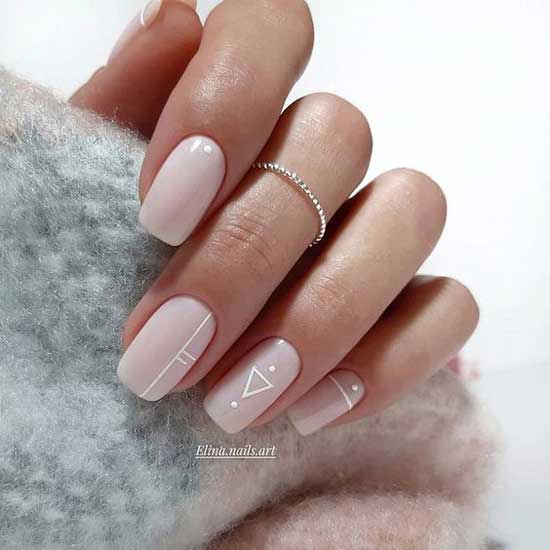 Beige business manicure