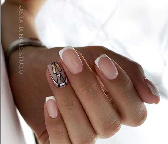 French with graphics - business beautiful manicure